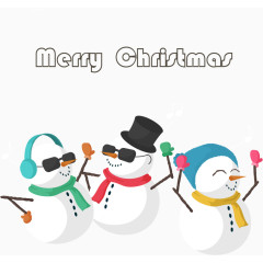 聚会的圣诞雪人