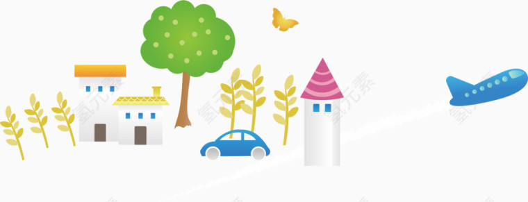 卡通小房子素材