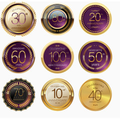 矢量精美纪念标签