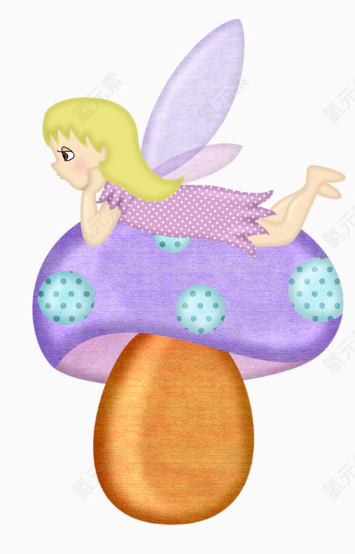 睡在蘑菇上的小仙女