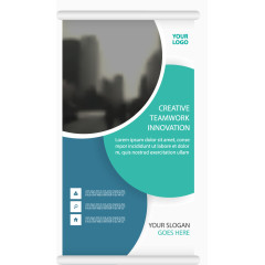 圆形拼接易拉宝