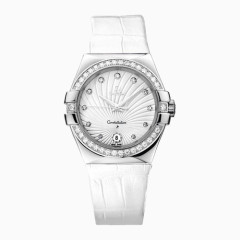 欧米茄星座双鹰精钢石英女表