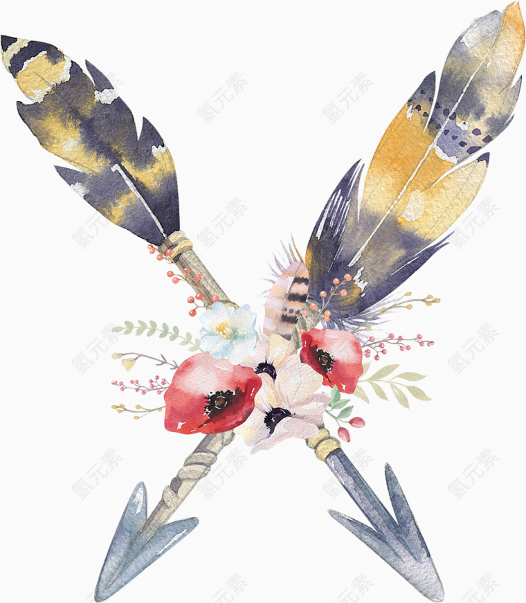 鸡毛花儿箭头
