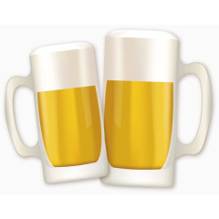 矢量手绘两杯啤酒