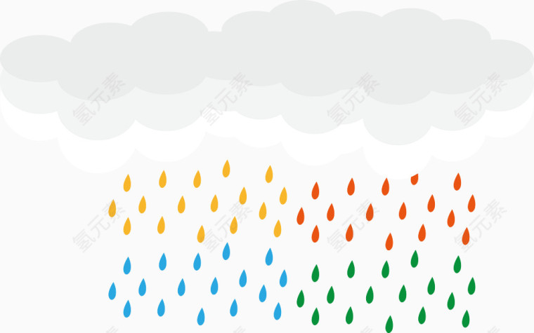 彩虹雨矢量