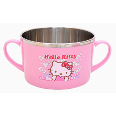 粉色猫咪儿童碗