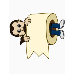 卷纸里的男人矢量图