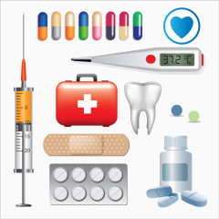 卡通胶囊医药箱牙齿药瓶创口贴