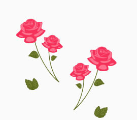 卡通手绘唯美花枝花朵