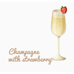 矢量卡通白葡萄酒素材