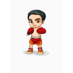 矢量卡通拳击男孩素材