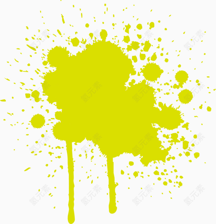 黄色颜料泼墨矢量图