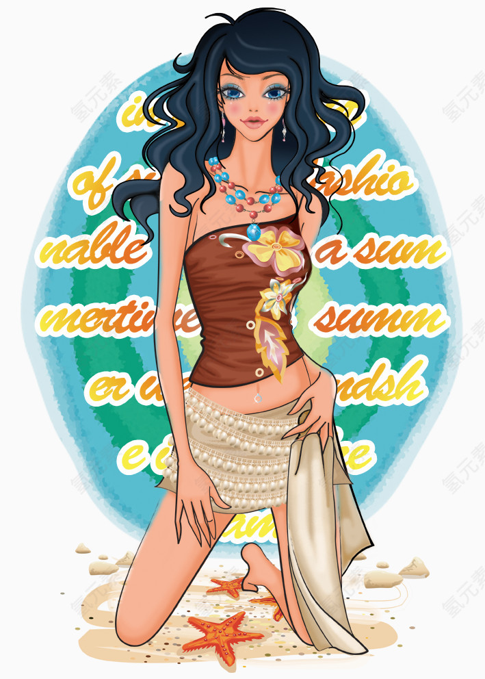 韩国时尚人物插画png图片