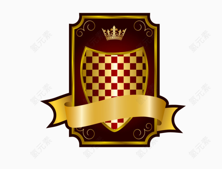 金色优质徽标设计金色丝带