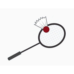 黑色手绘羽毛球