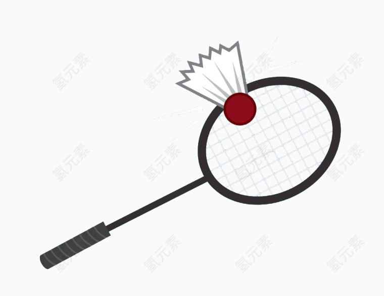 黑色手绘羽毛球