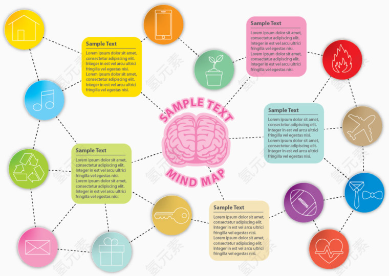 矢量PPT素材思维导图