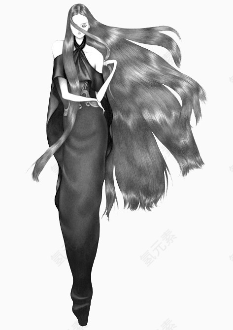 时尚女孩典雅插画