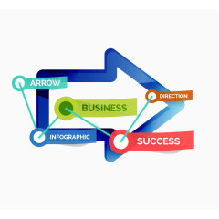 创意剪纸箭头商务概念图矢量素材