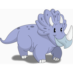 矢量卡通蓝色三角龙