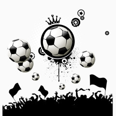 矢量足球和欢呼的人