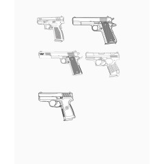 素描军事手枪