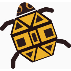 非洲部落黄褐色乌龟图腾