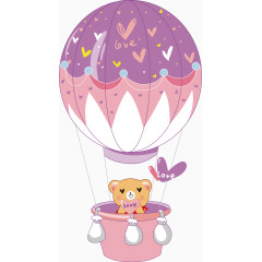 紫色热气球矢量图