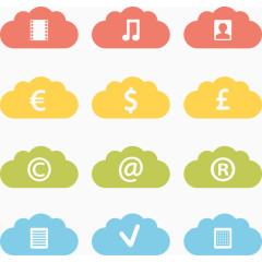 矢量云朵装饰图案免扣素材