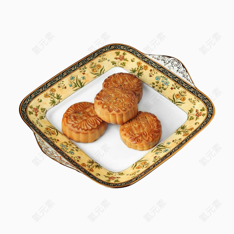 盘子装着月饼