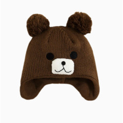 双层针织帽可爱保暖帽子