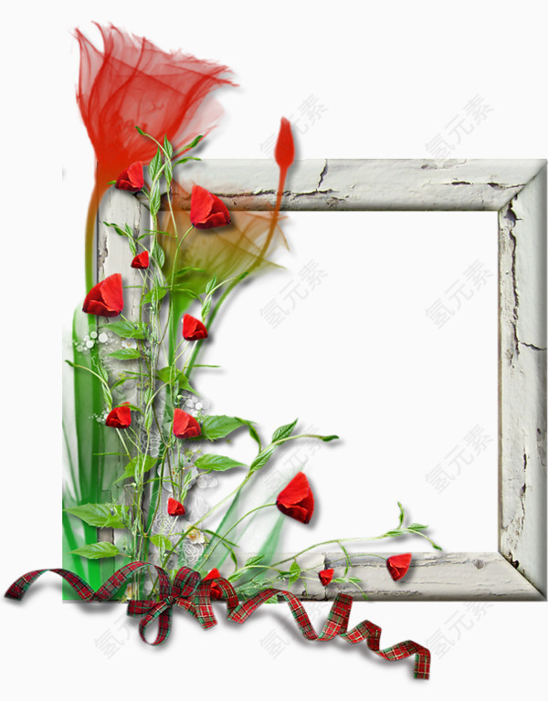 玫瑰花和画框