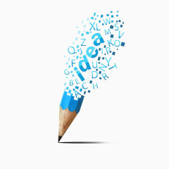 碎片元素组合成铅笔