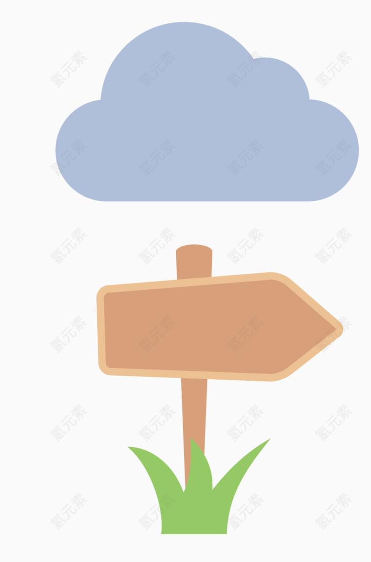 矢量指示牌乌云素材