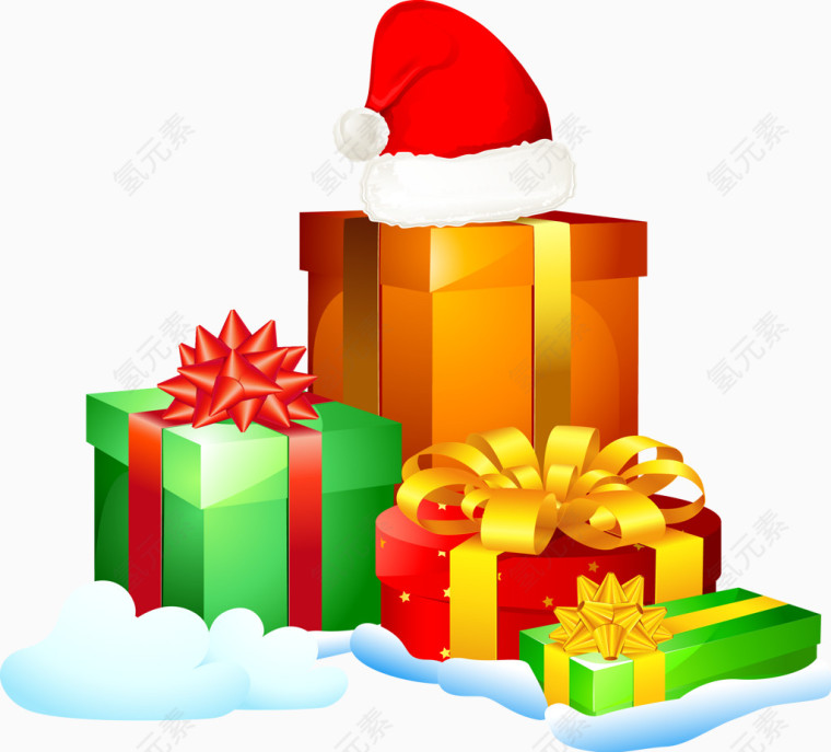立体圣诞礼物矢量图