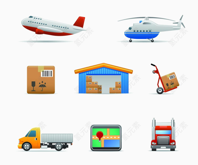 物流运输工具图标元素