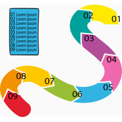 简约彩色进程图