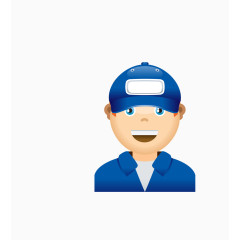 矢量彩色微笑快递小哥