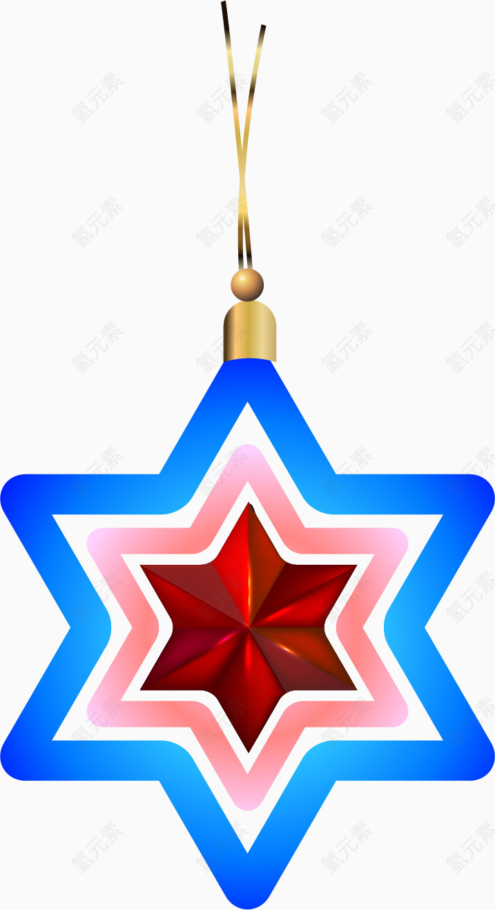 矢量手绘星星挂饰