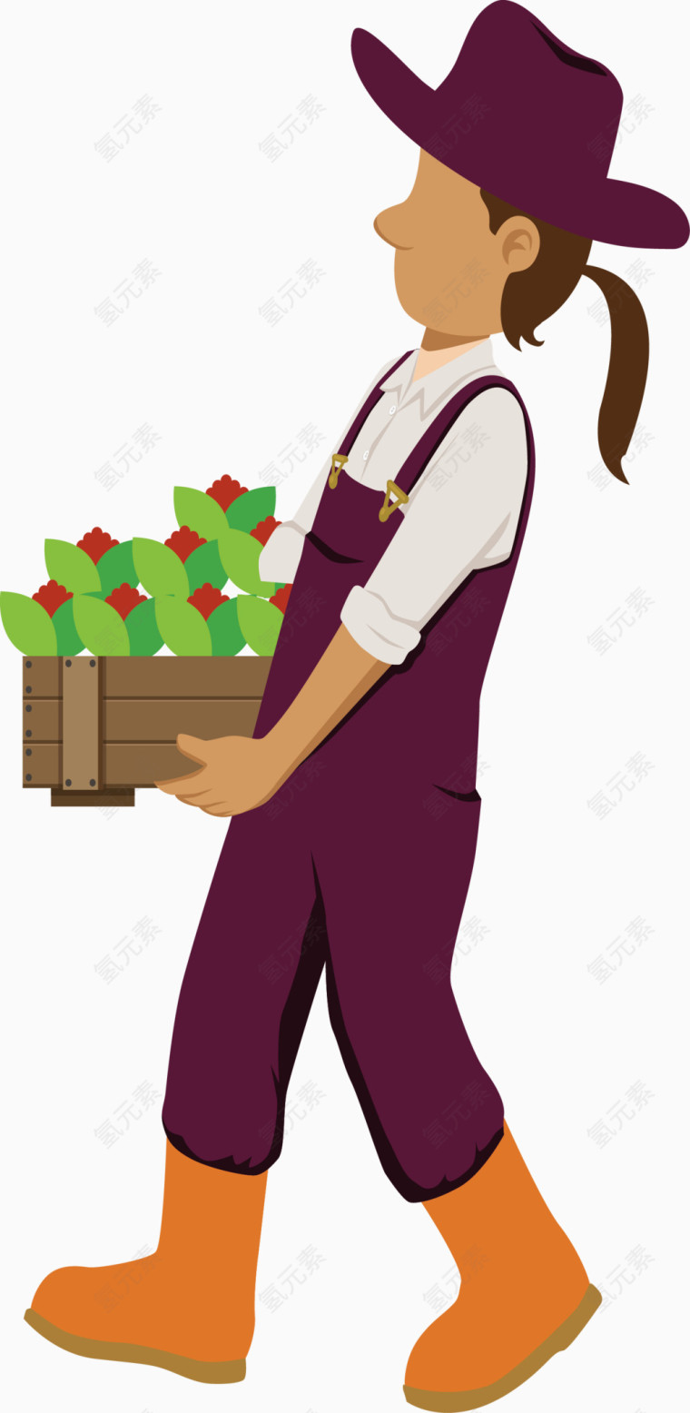 搬运蔬菜的年轻阿姨