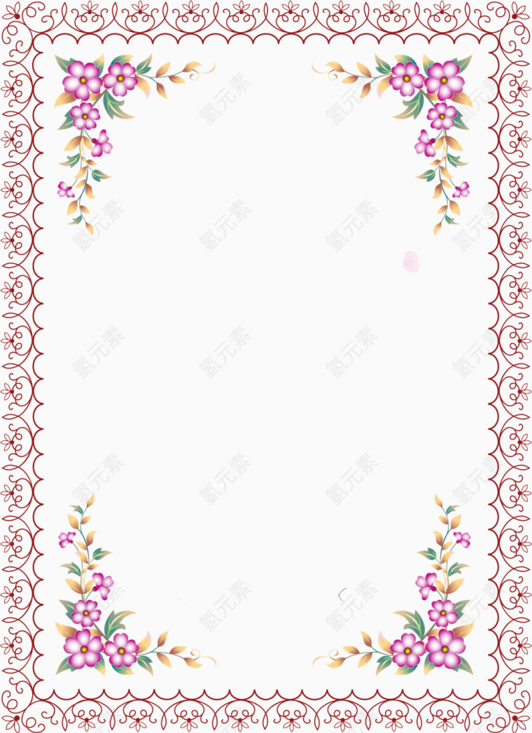 矢量手绘花纹边框
