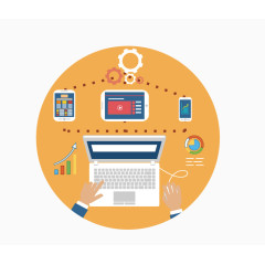 矢量电脑传输元素