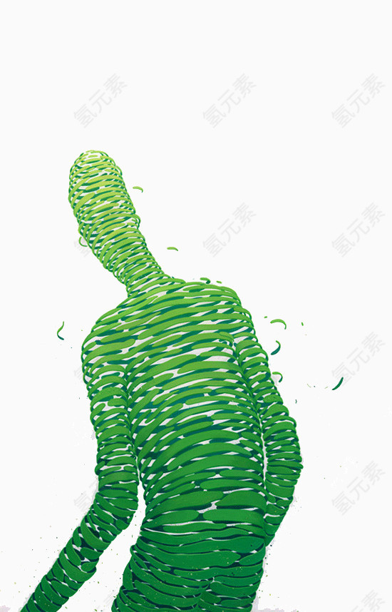 绿色人物旋转创意视觉设计