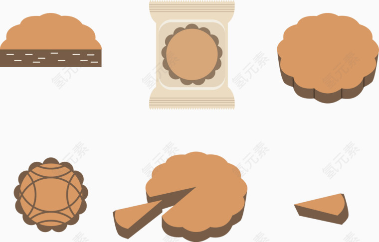 矢量月饼插图