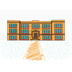 卡通学校大楼