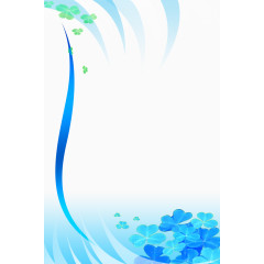 蓝色四叶草梦幻背景