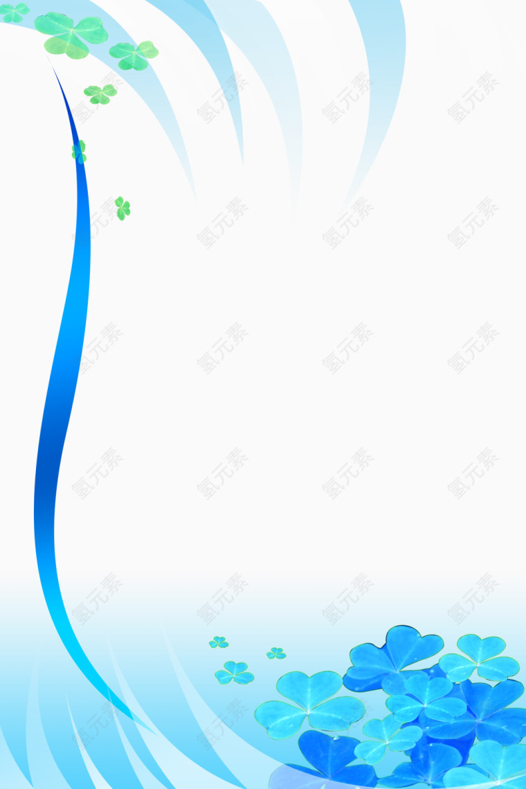 蓝色四叶草梦幻背景