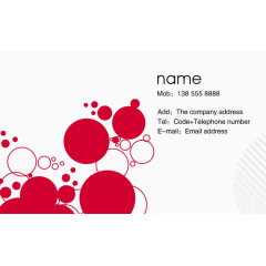 红色气泡名片素材
