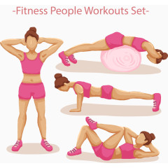 矢量健身女子素材