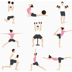 健身卡通矢量图